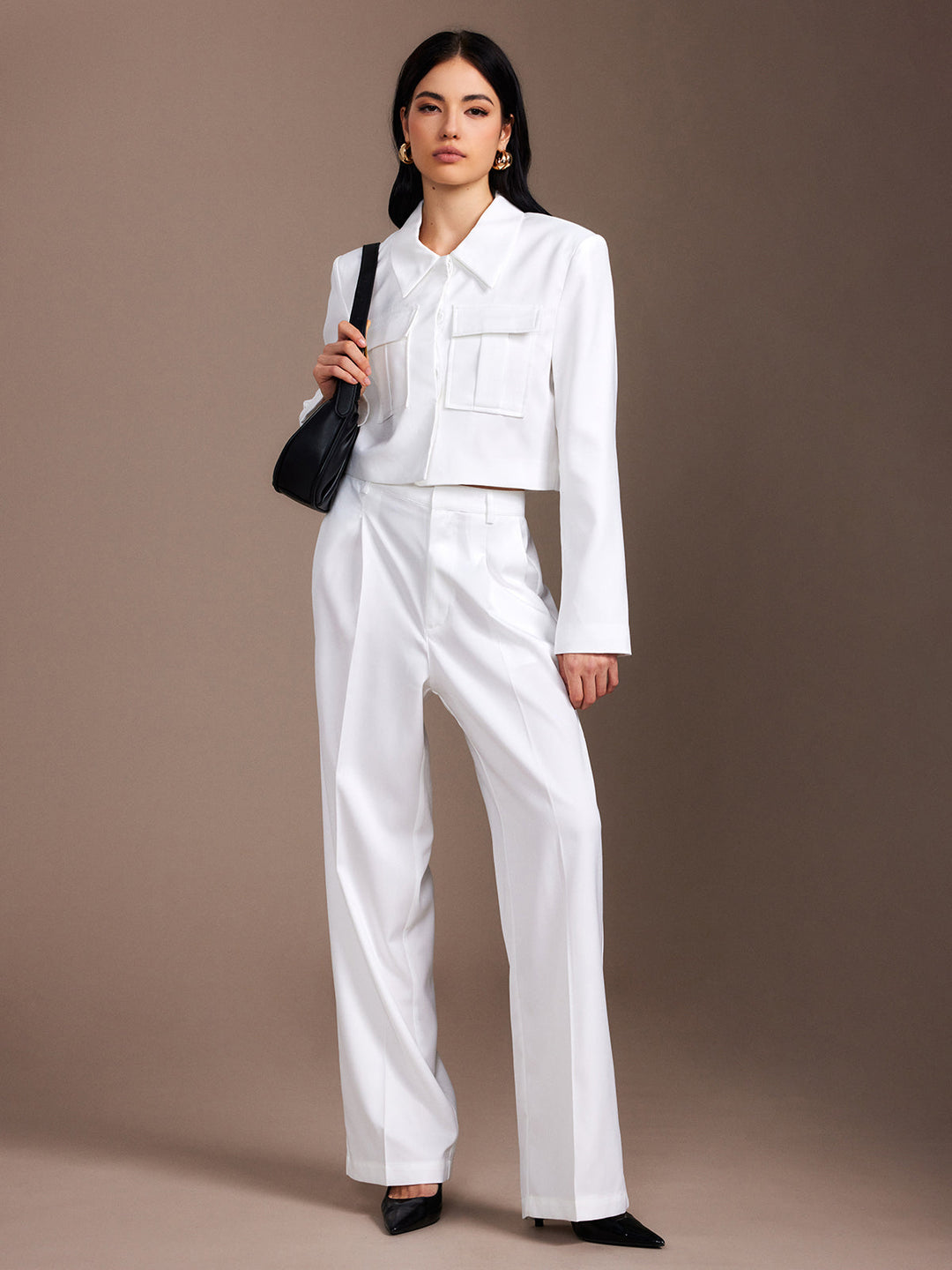 Svelte Chic Polo Pileli Cepli Pantolon Takımı