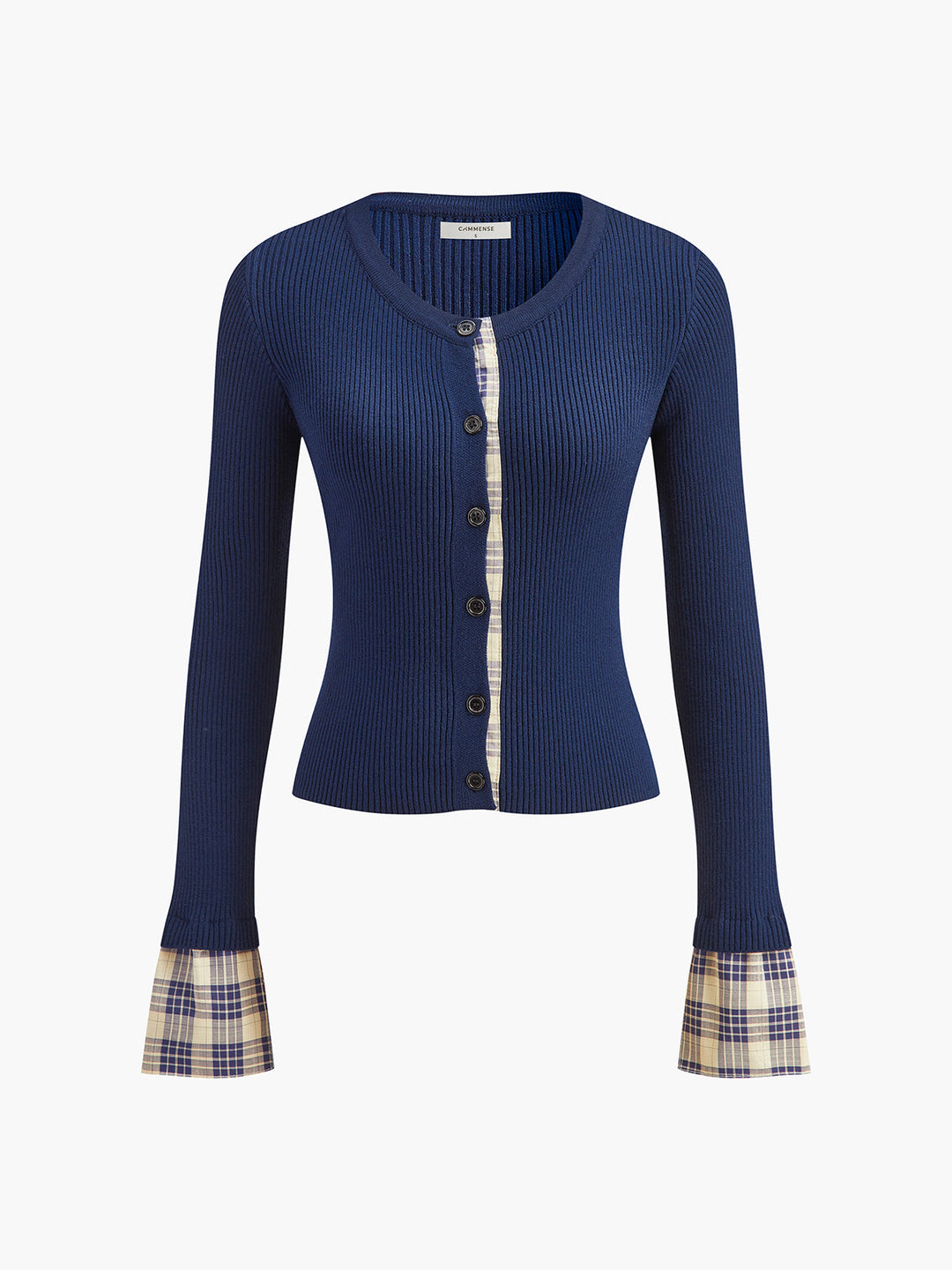 Svelte Chic Renk Bloklu Düğme Panelli Hırka