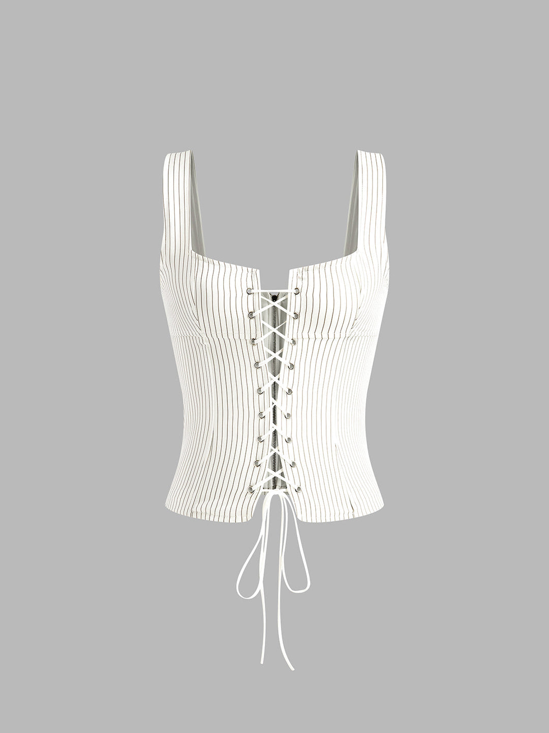 İnce çizgili ipli ve fermuarlı atlet, Svelte Chic