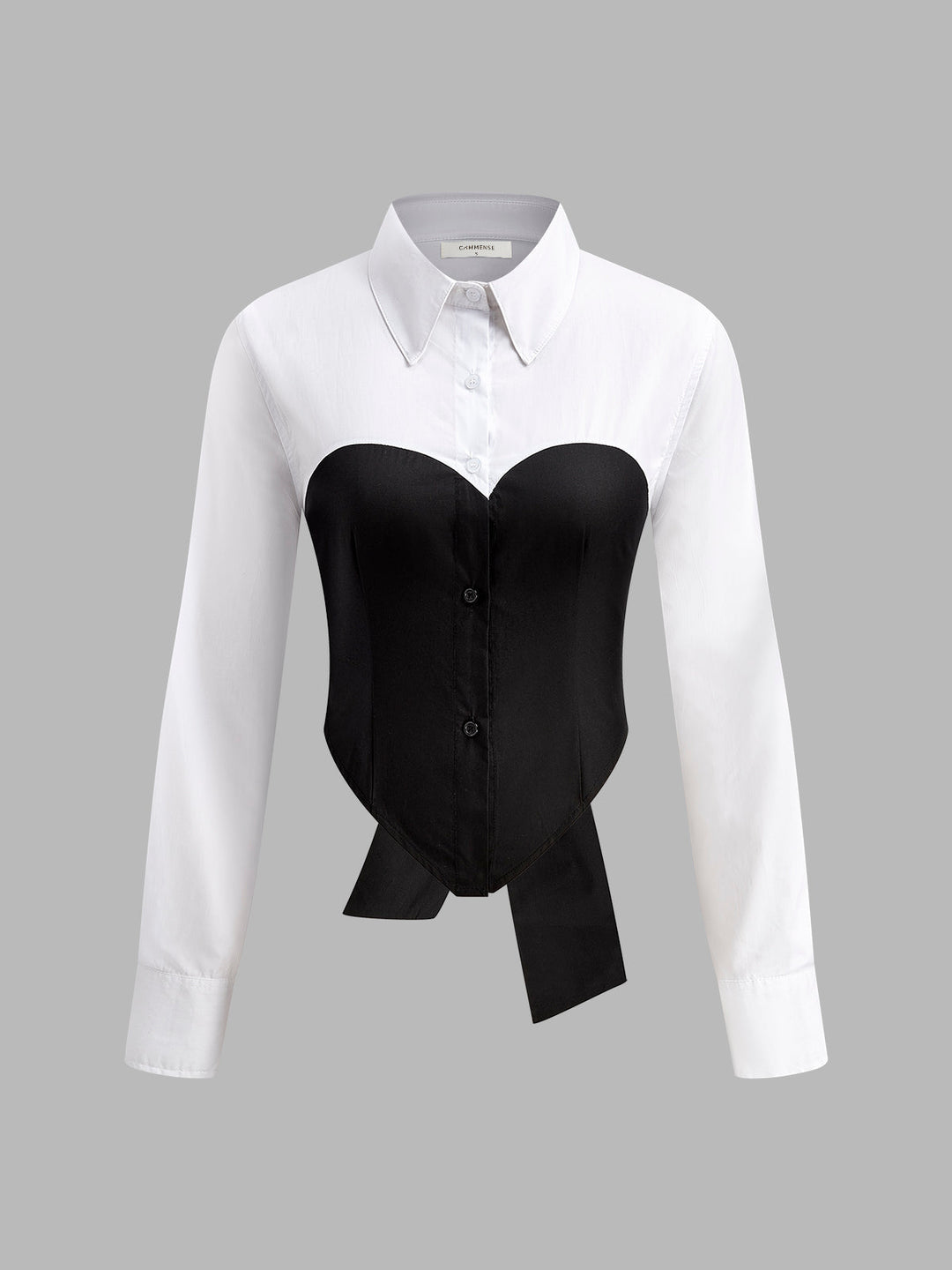 İki Tonlu Kravatlı Polo Tişört - Şık ve Modern Tasarım