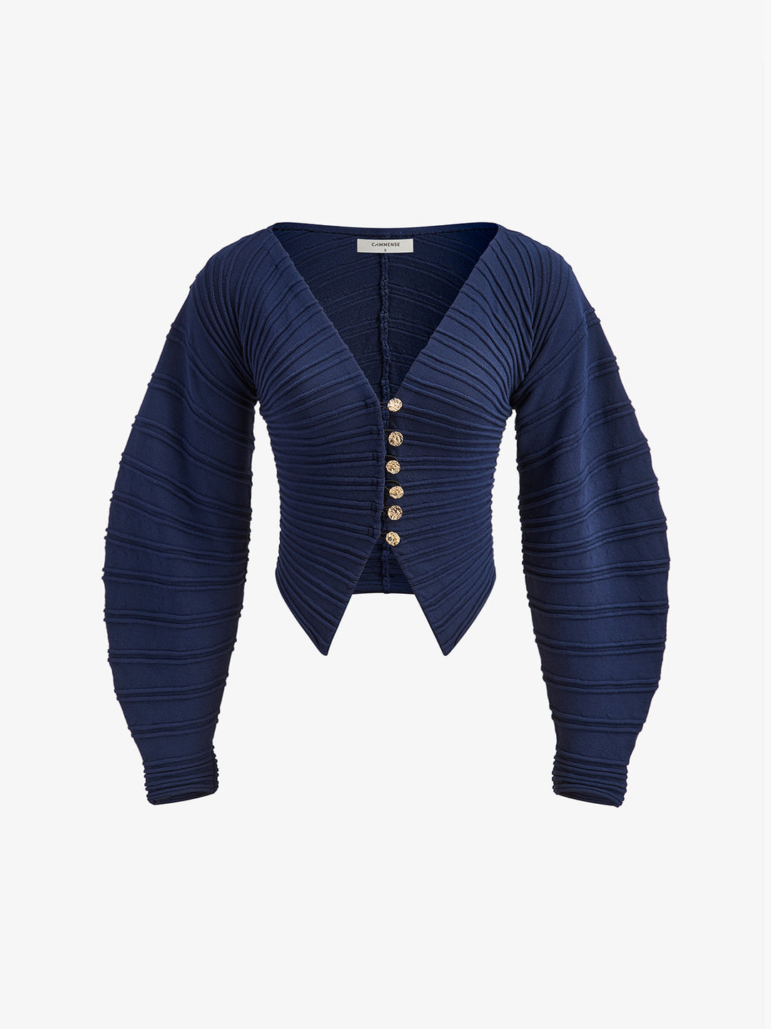 Dalgalar Pileli Düğmeli Triko Üst - Svelte Chic Koleksiyonu