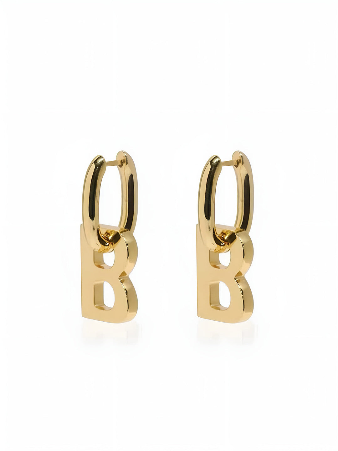Altın Halkalı B-Harf Kolye Küpeleri