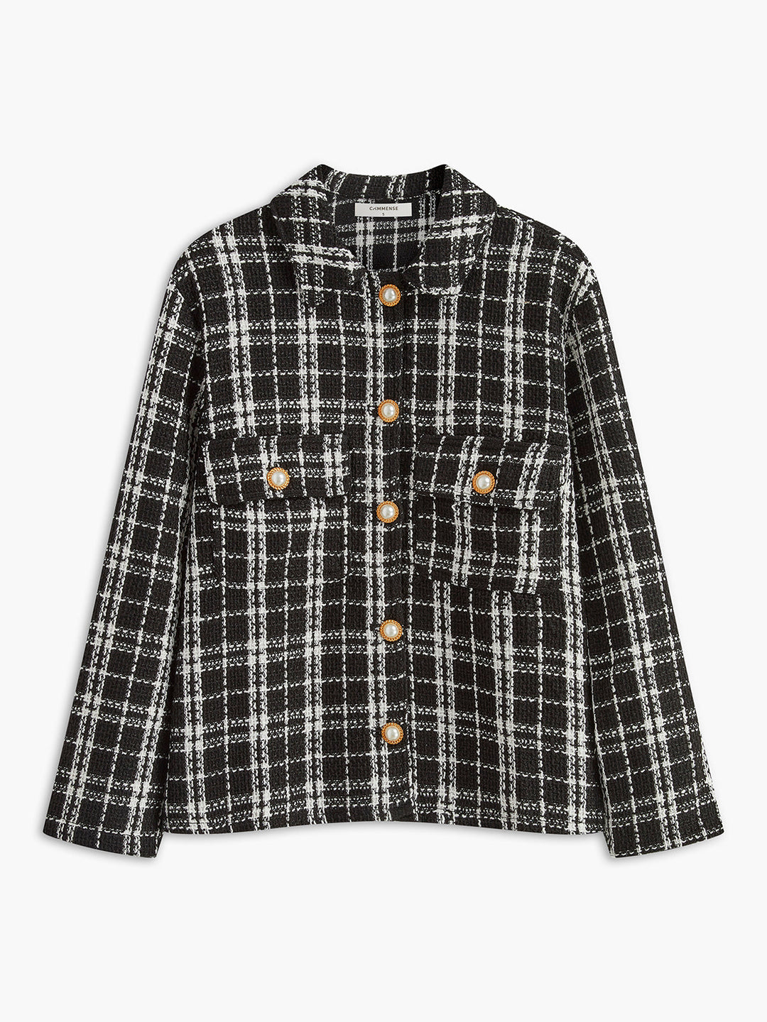 Tweed Ekose Yaka Ceket - Şık ve Modern Tasarım