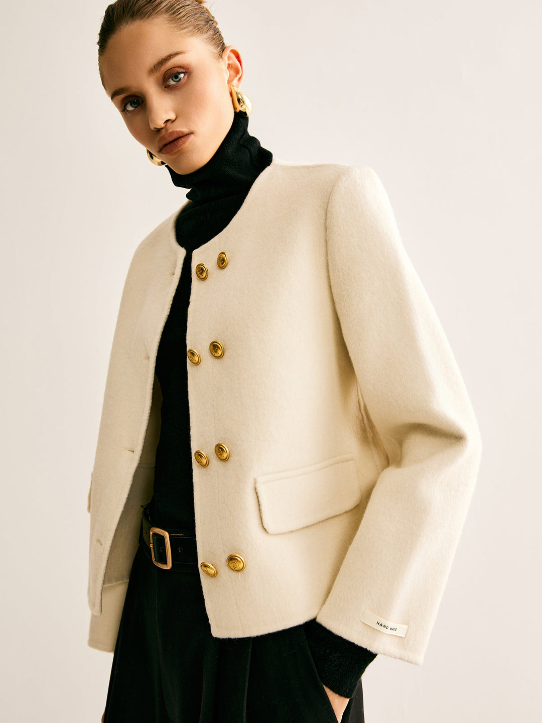 Yün Karışımlı Düz Kaban - Svelte Chic