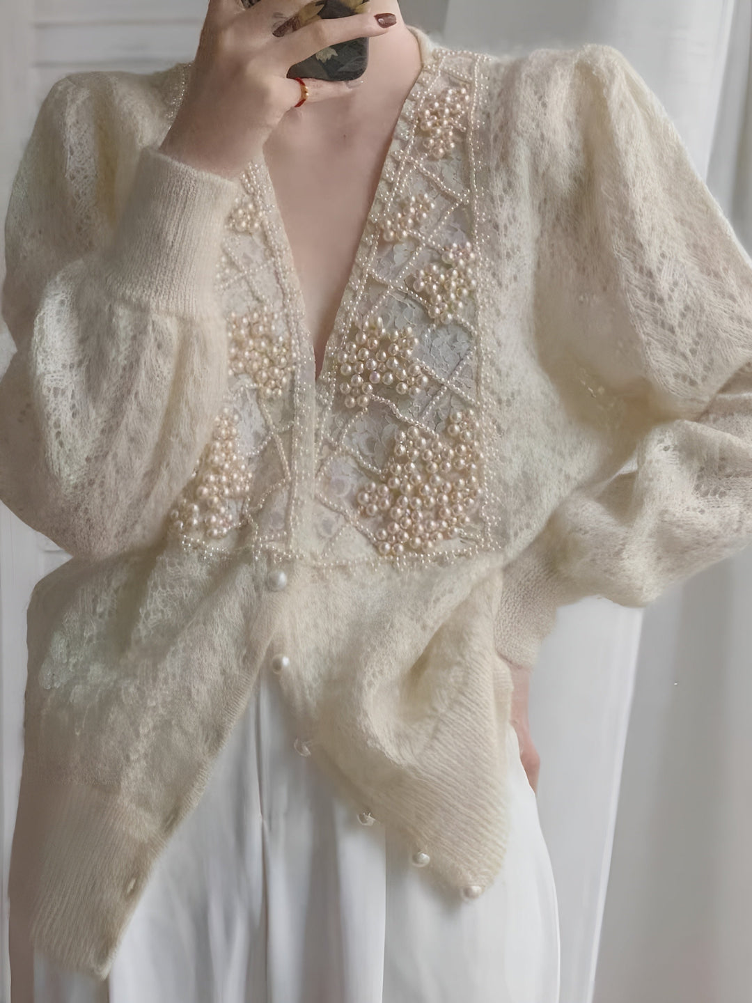 Romantik İpekyolu Boncuklu Hırka, Svelte Chic