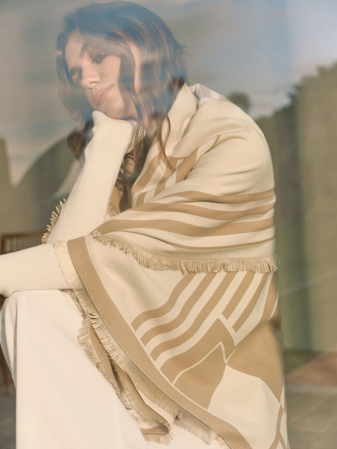 Şık Püsküllü Sıcak Şal - Svelte Chic