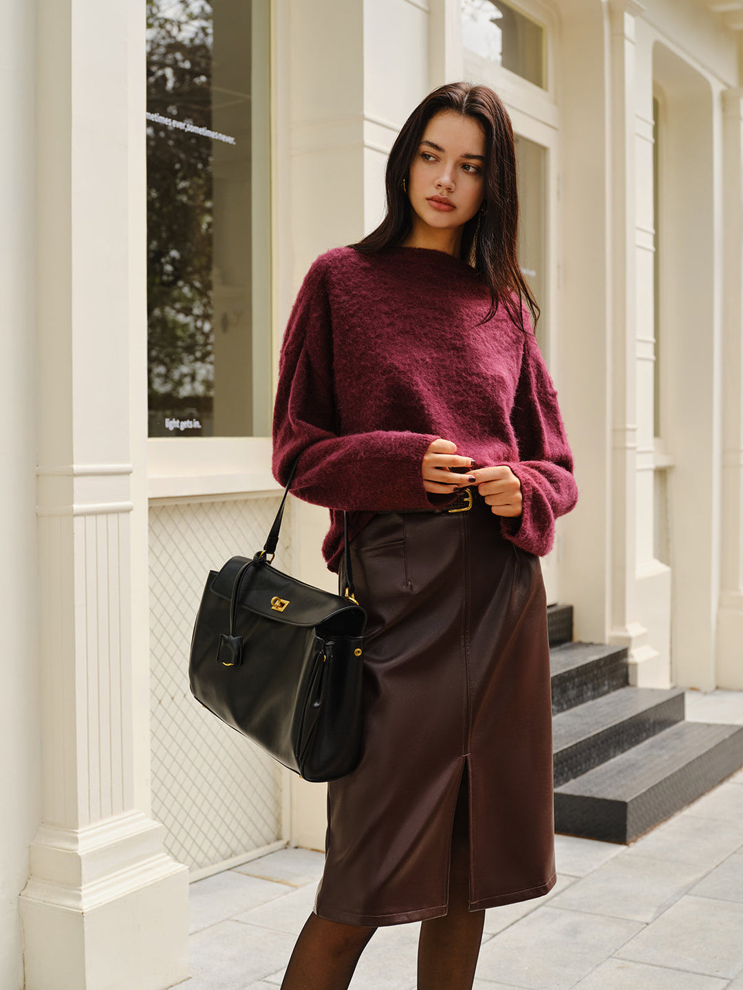 Svelte Chic Şık ve Rahat Düz Minky Kazak