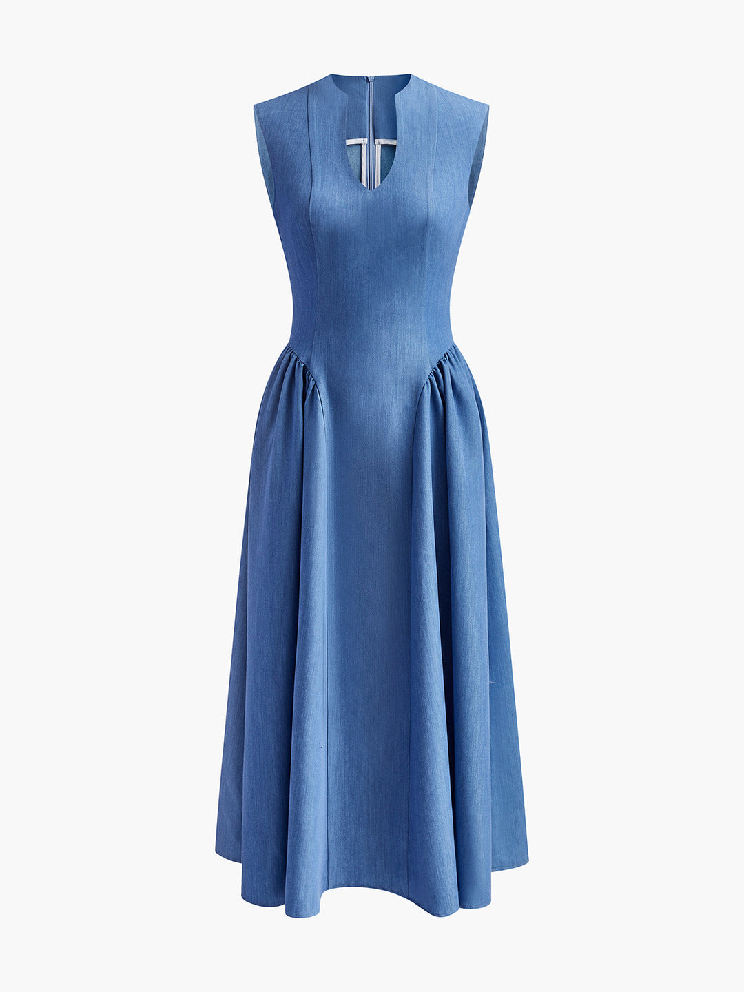 Kolsuz panel kemerli elbise, şık ve zarif bir tasarım