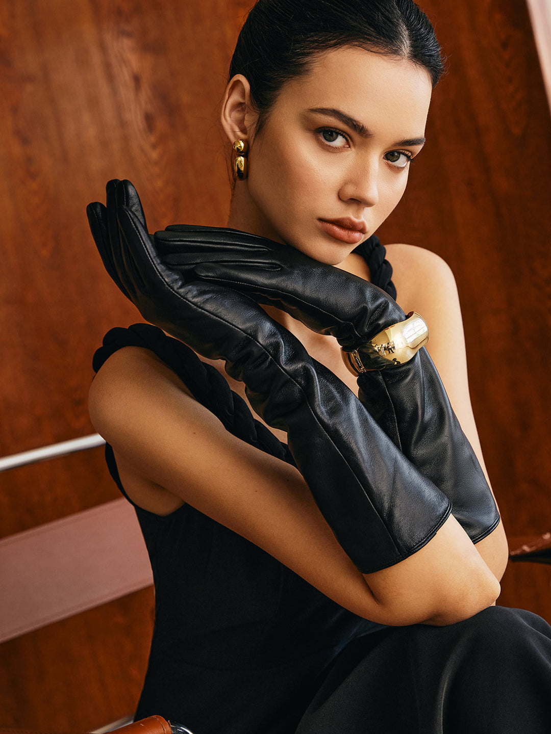 Koyun Derisi Yün Astarlı Uzun Eldivenler