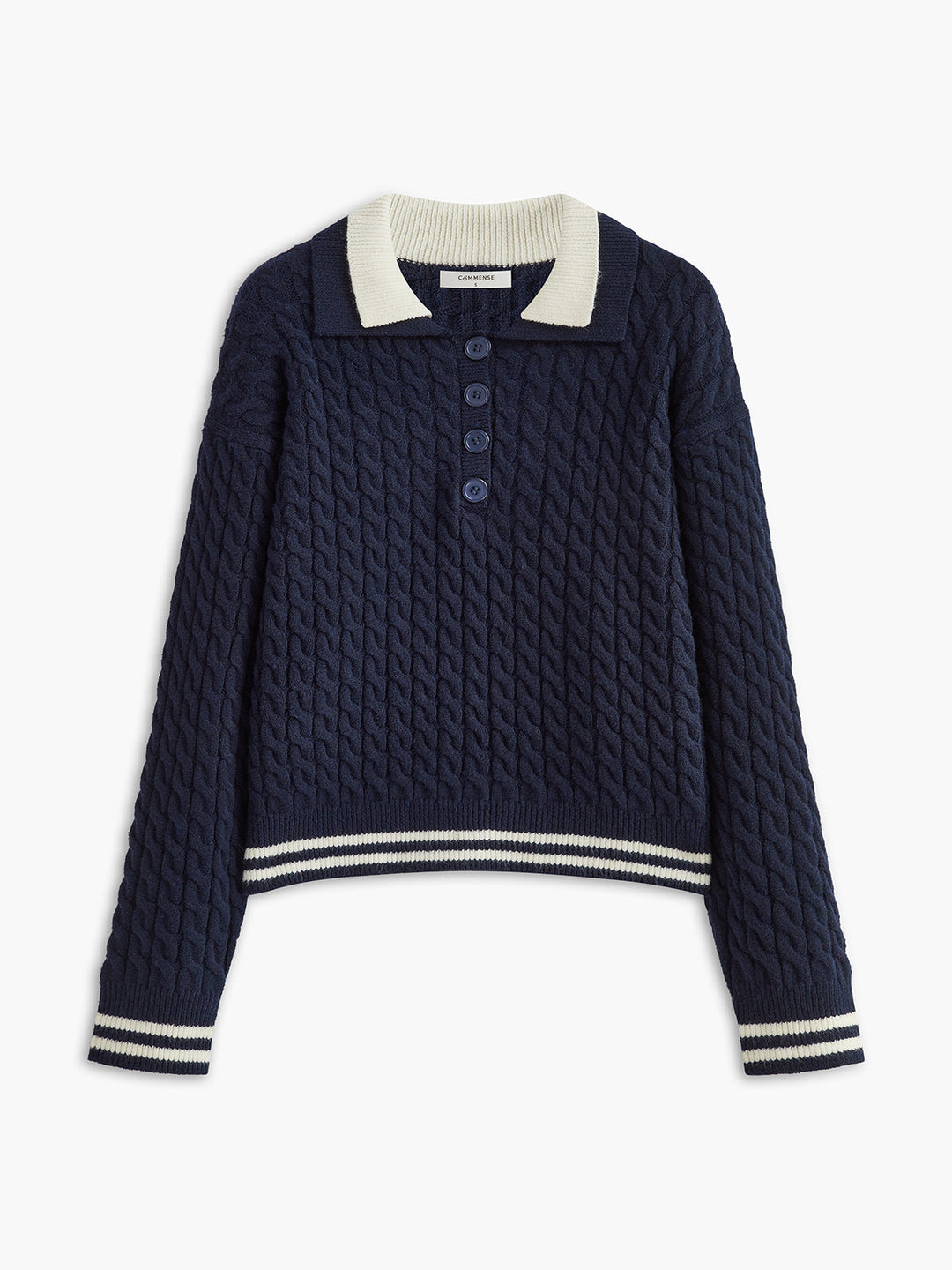 Kontrast dikişli örgü üst, günlük tarz, Svelte Chic