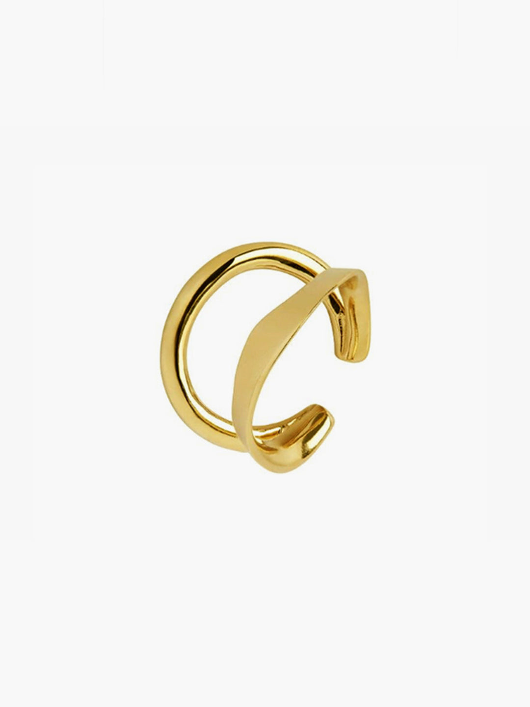 Düzensiz Çift Katmanlı Halka Kulak Klipsi