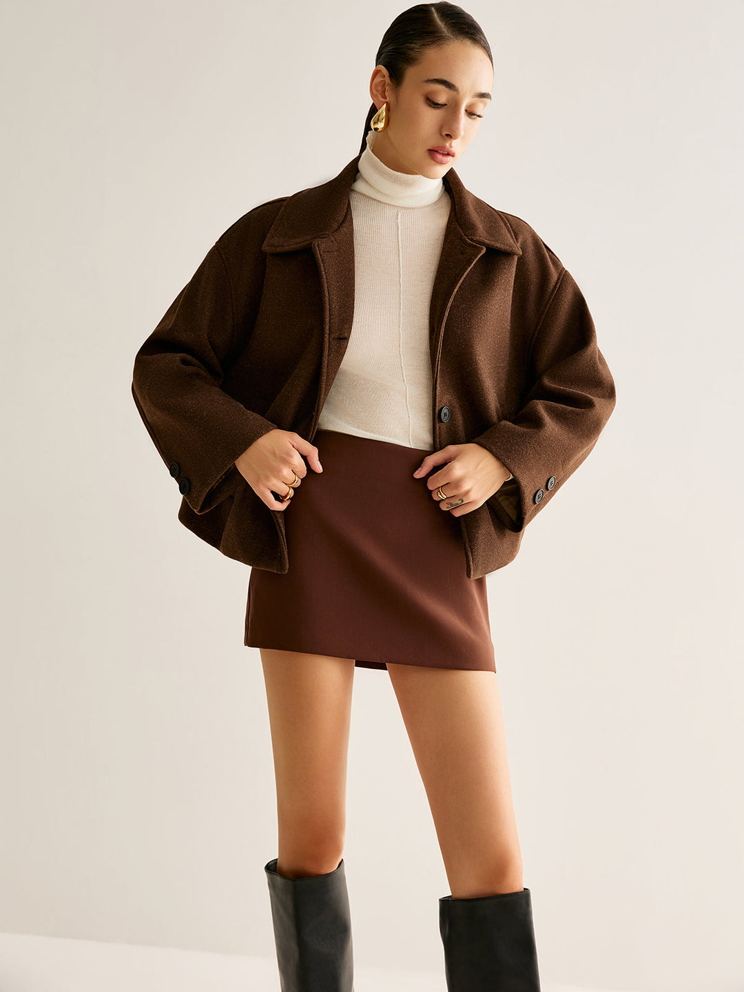 Minimalist Rahat Düğmeli Ceket