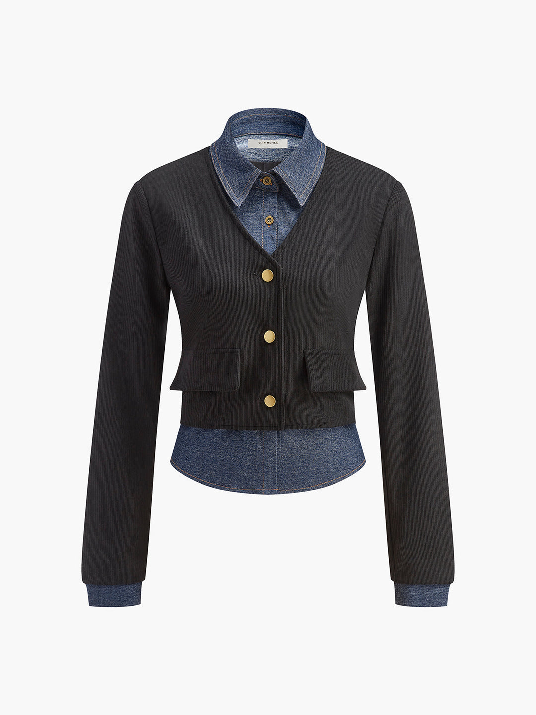 2'si 1 Arada Kot Panel Polo Bluz, denim ve polo tasarımı