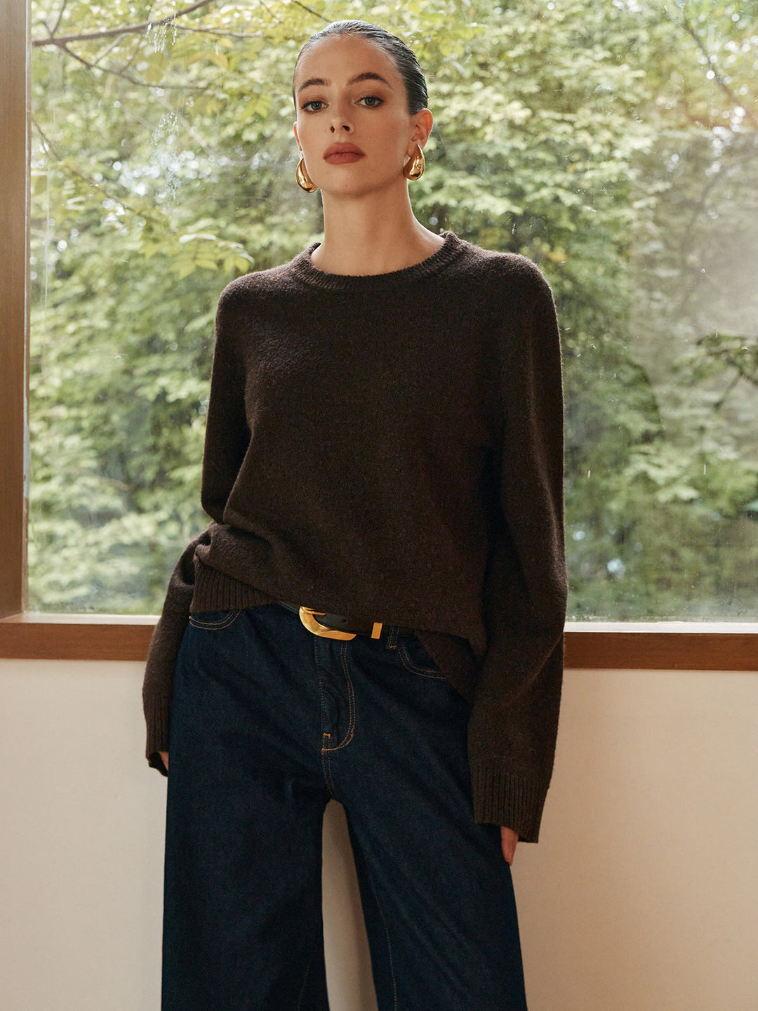 Svelte Chic Rahat Drapeli Kazak, gündelik tarz için ideal