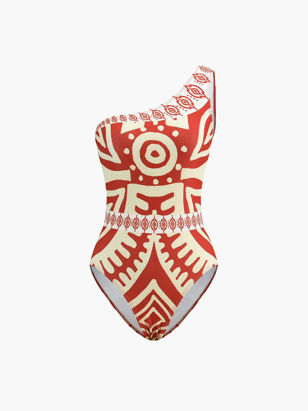 Tropikal baskılı tek parça mayo