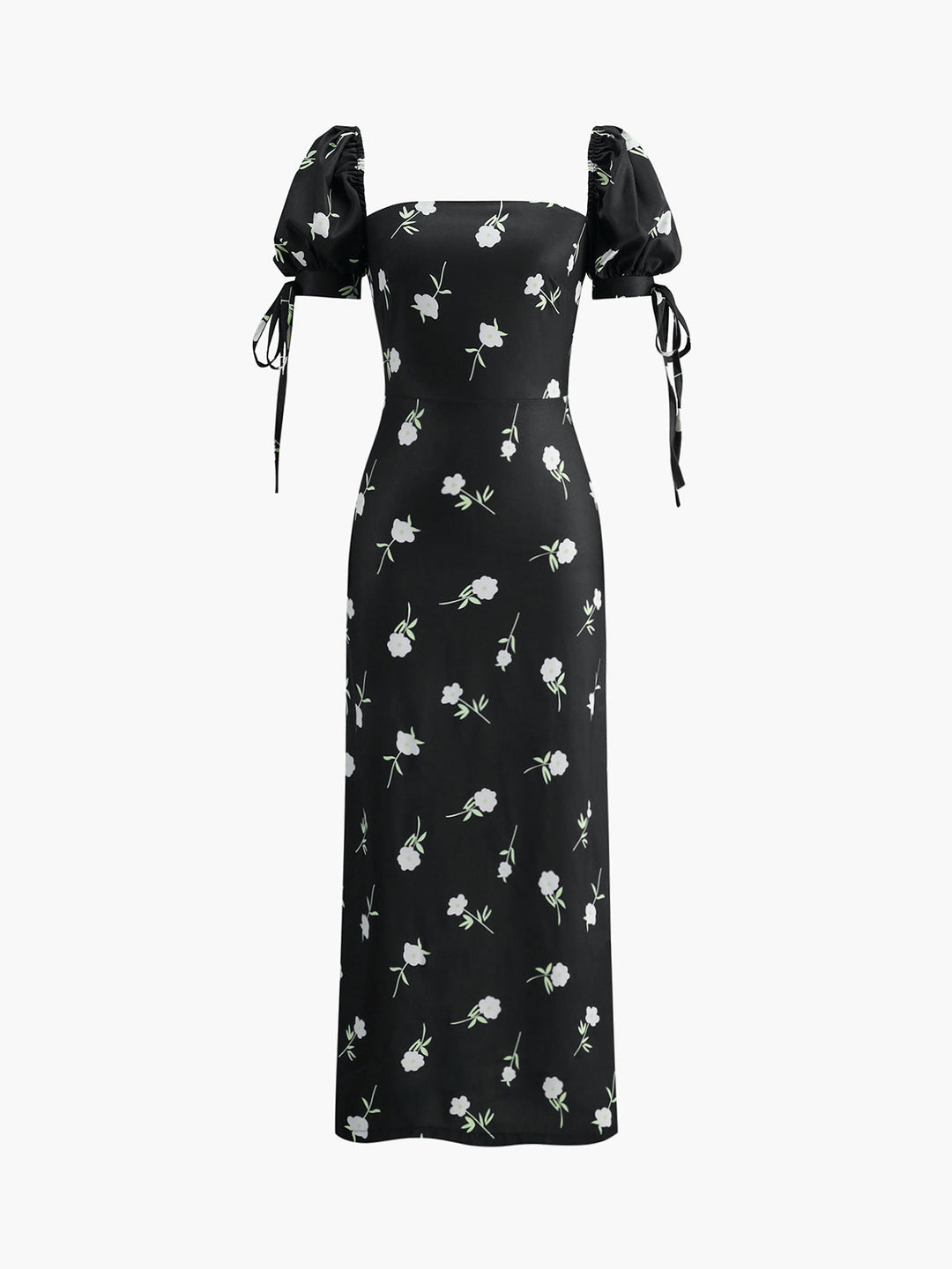 Çiçek Desenli Dantelli Uzun Elbise, Svelte Chic