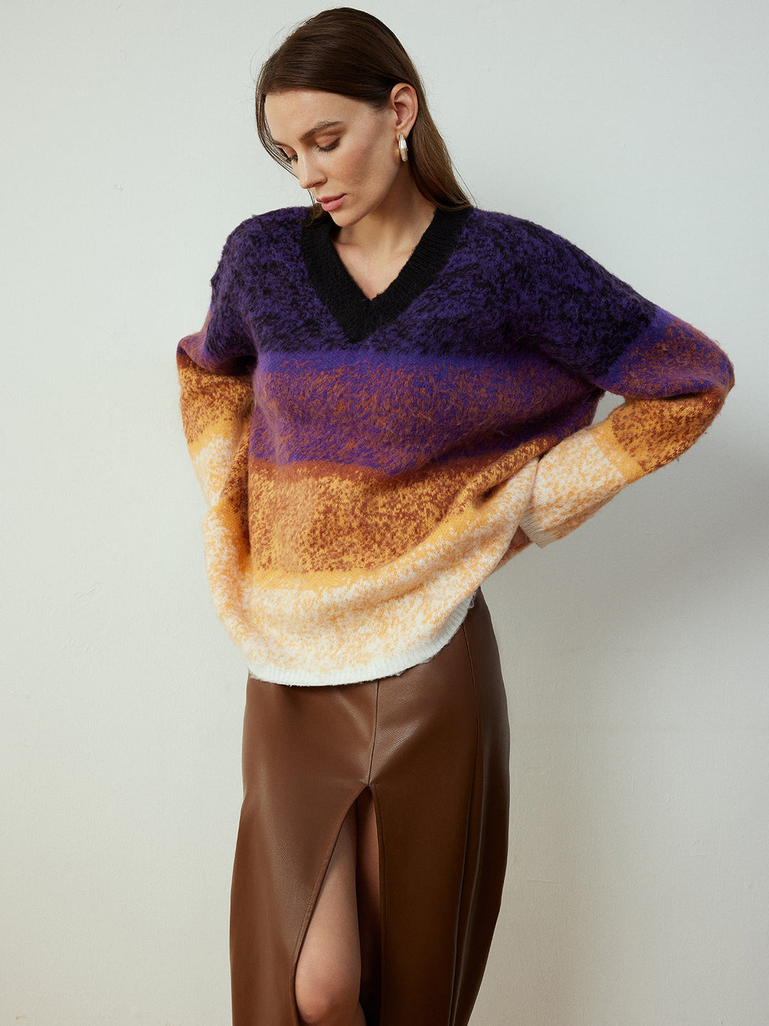 V-Yaka Ombre Salaş Kazak - Şıklığın ve Rahatlığın Buluşması