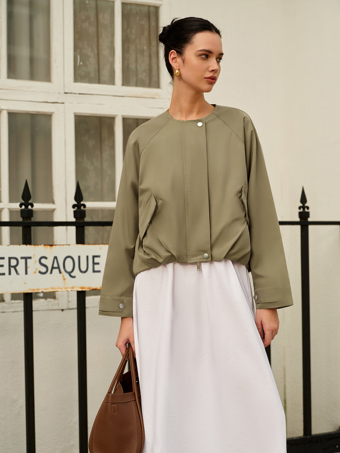 Yarım Yaka Cep Ceket, cepli tasarım, günlük stil