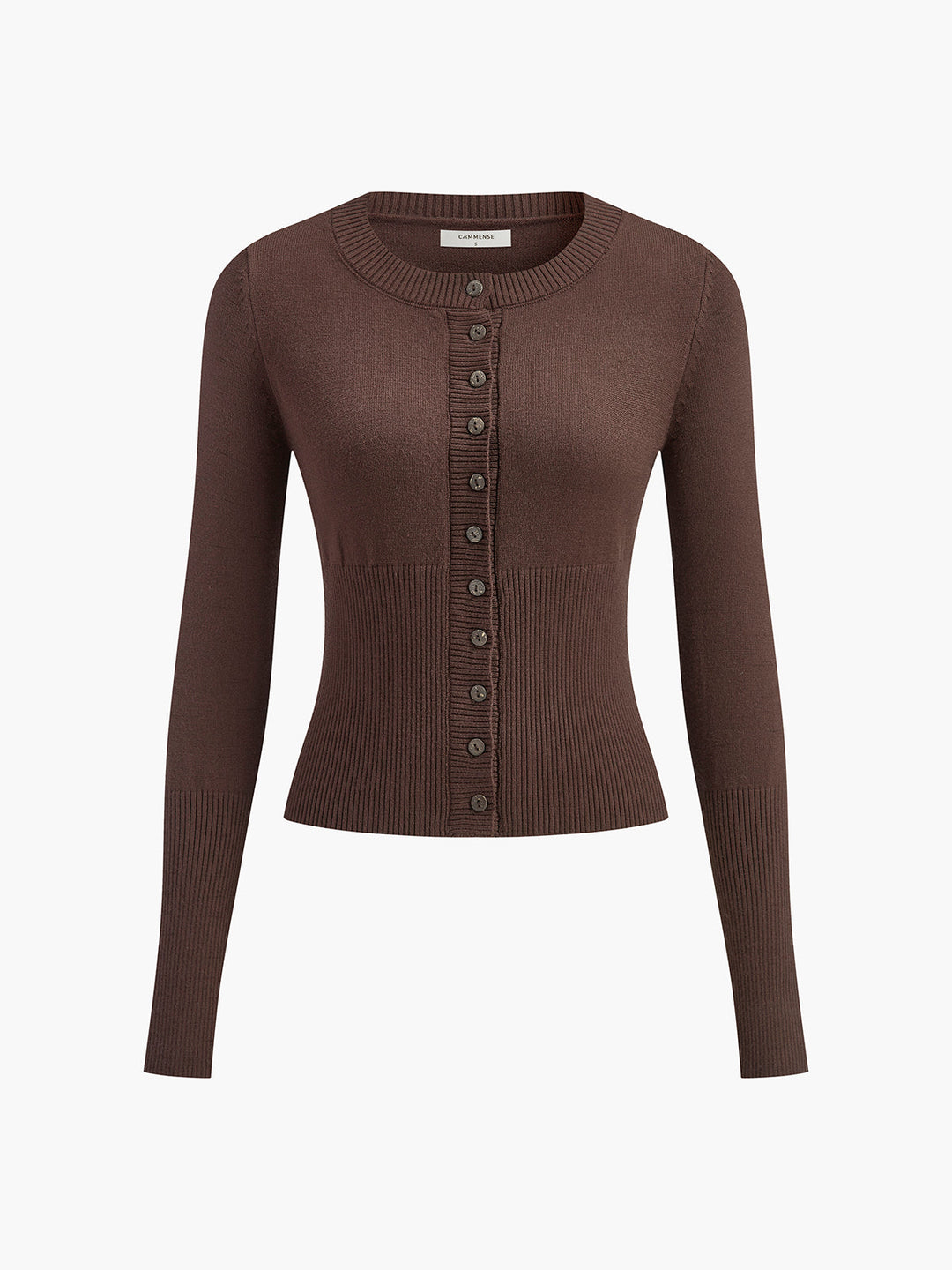 Yuvarlak Yaka Düğmeli Hırka, Svelte Chic