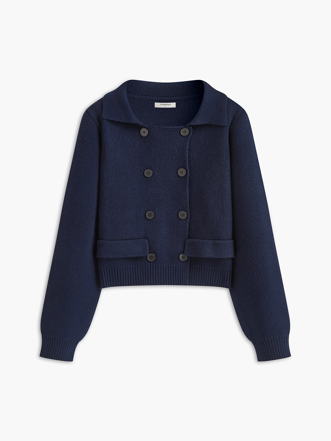 Kadınlar için düğmeli yaka kısa kardigan