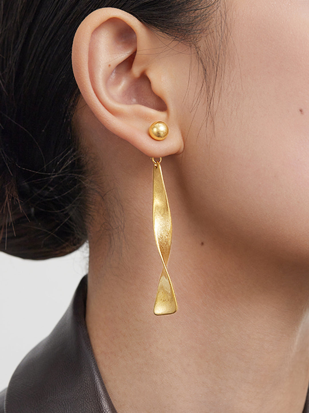 Eski Metal Burgu Küpe - %100 Bakır, Vintage Tasarım