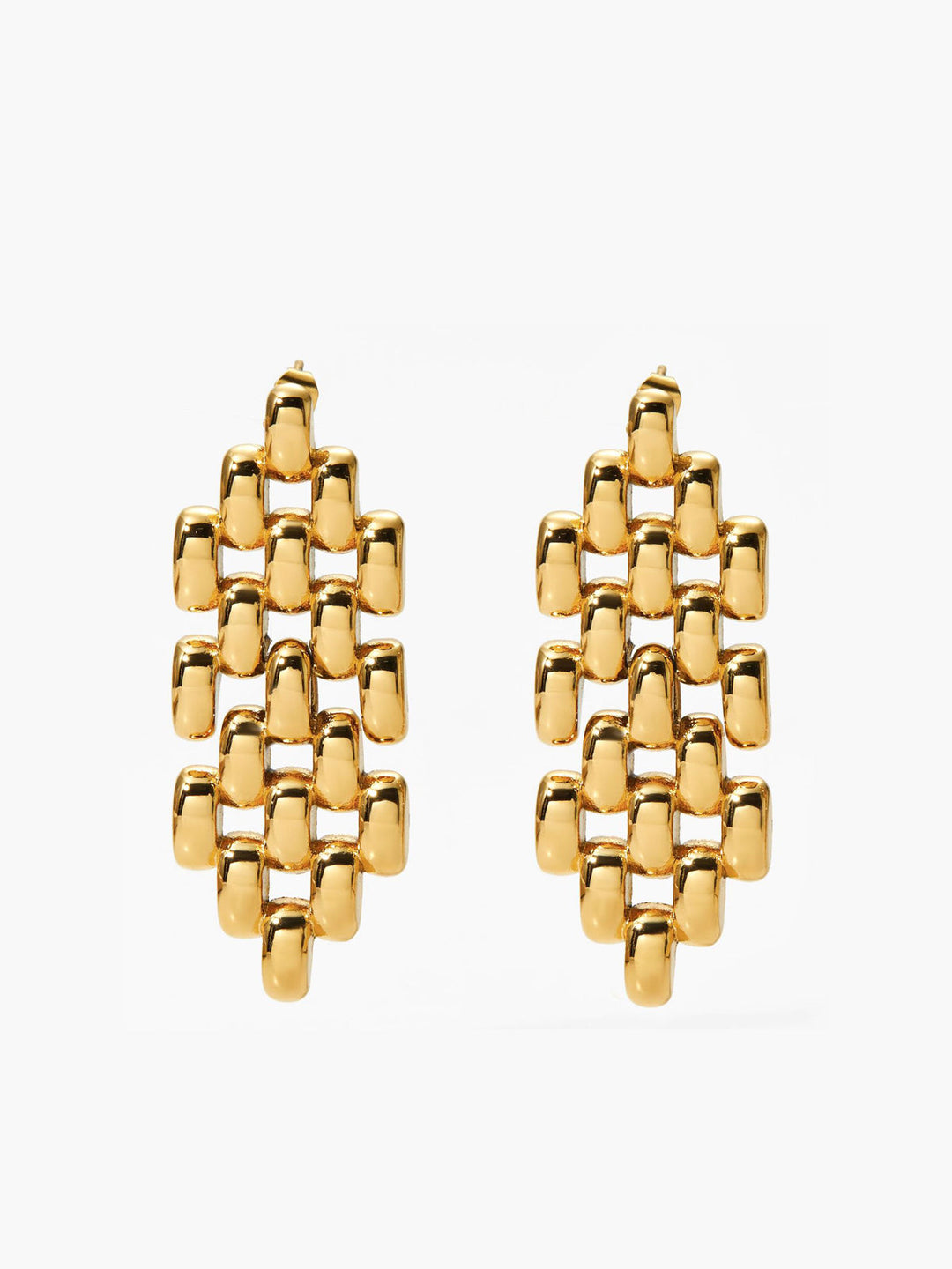 Hollow Boncuklu Zincir Küpe, şık ve modern tasarım