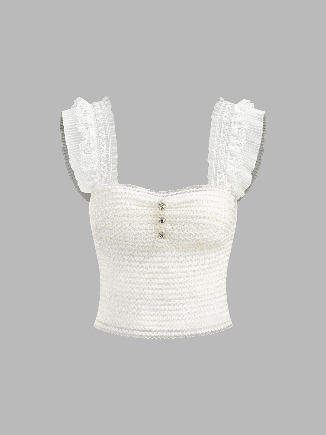 Şık Volanlı Askılı Düğmeli Smokin Bluz