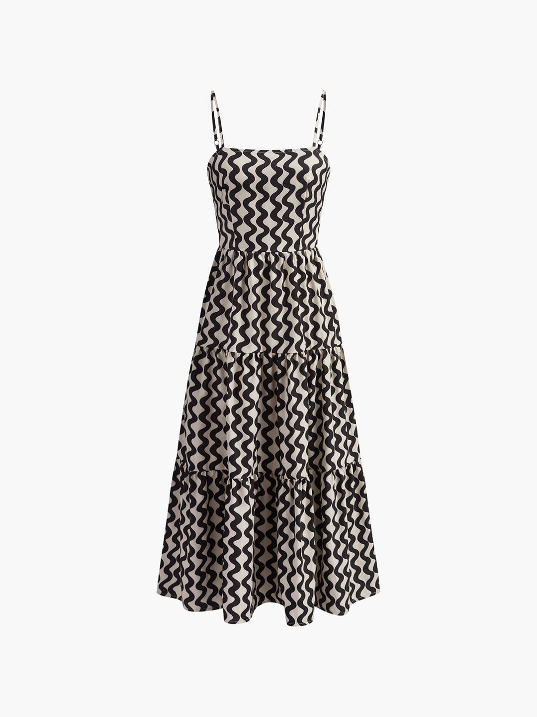 Baskı Fermuarlı Cami Uzun Elbise - Svelte Chic