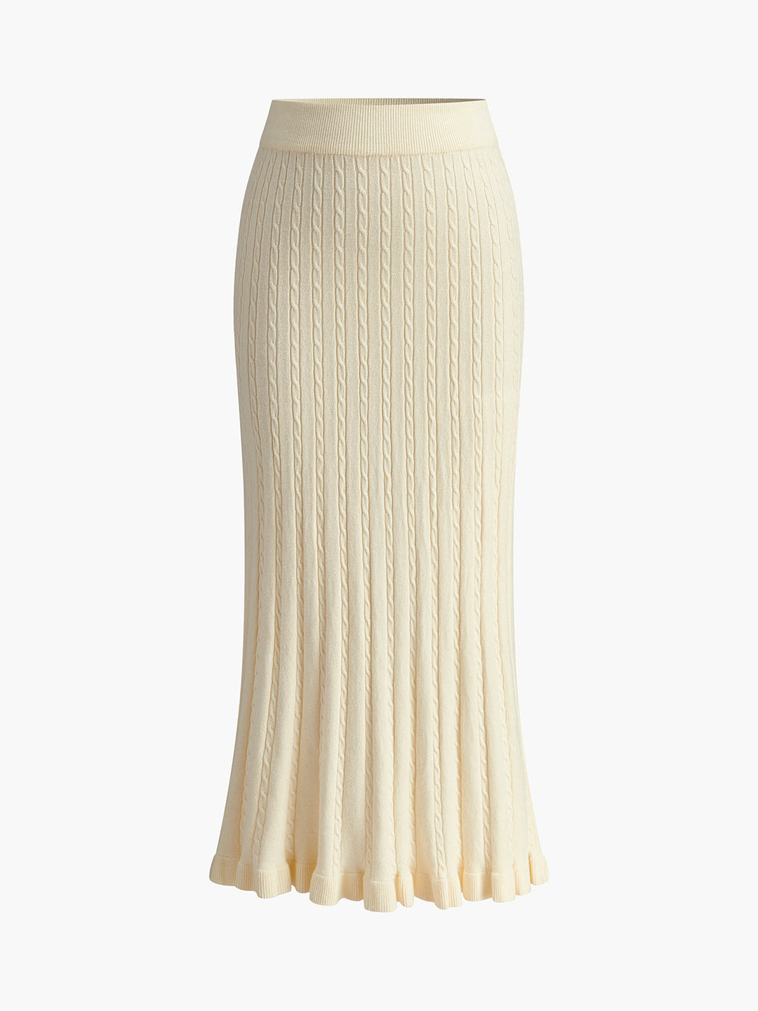 Şık volanlı örgü etek, gündelik şıklık için ideal