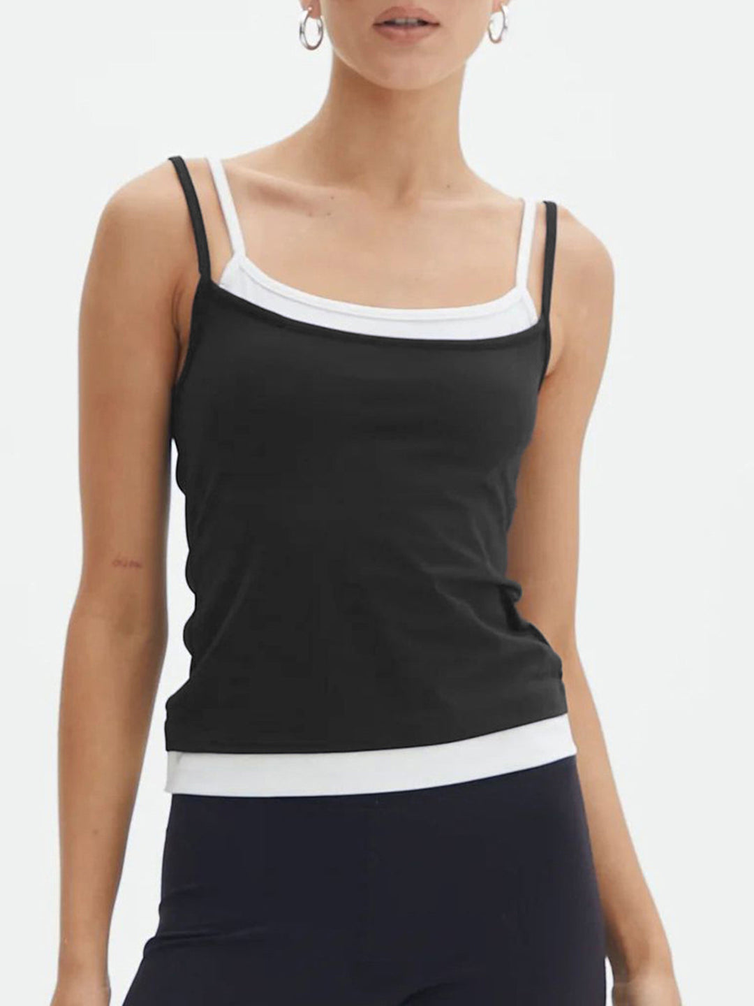 Çift Katlı Spagetti Askılı Cami Üst, Svelte Chic