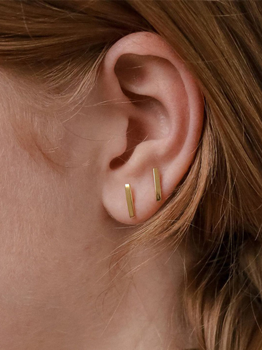 Minimalist Bar Stud Earrings, zarif ve şık titanyum çelik küpe
