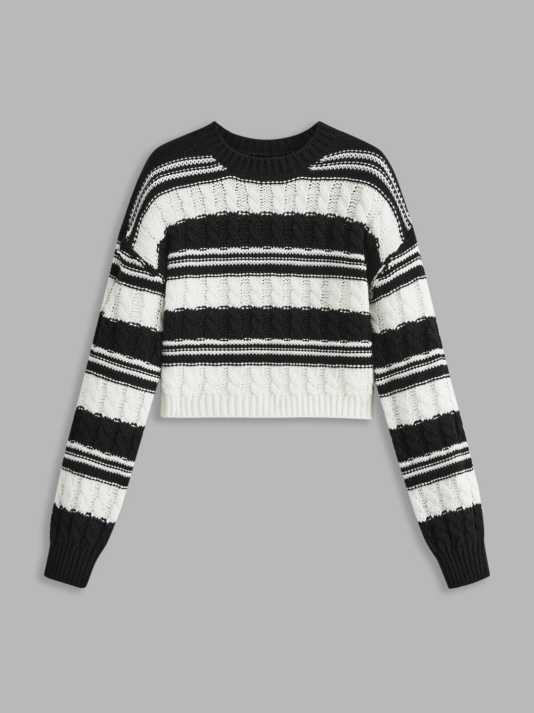 İki Tonlu Çizgili Kısa Kazak, Svelte Chic