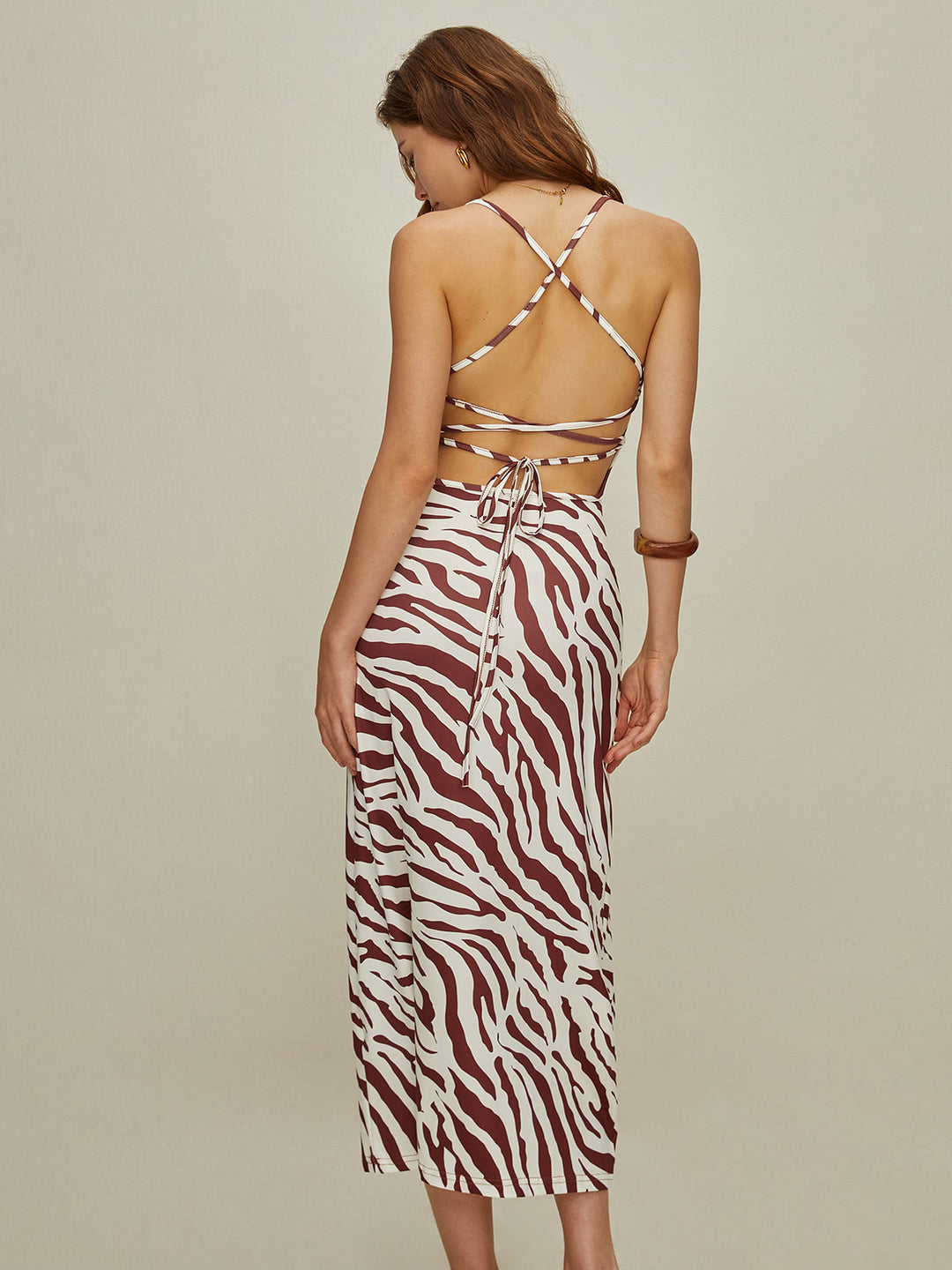 Sırtı Açık Cami Midi Elbise - Svelte Chic