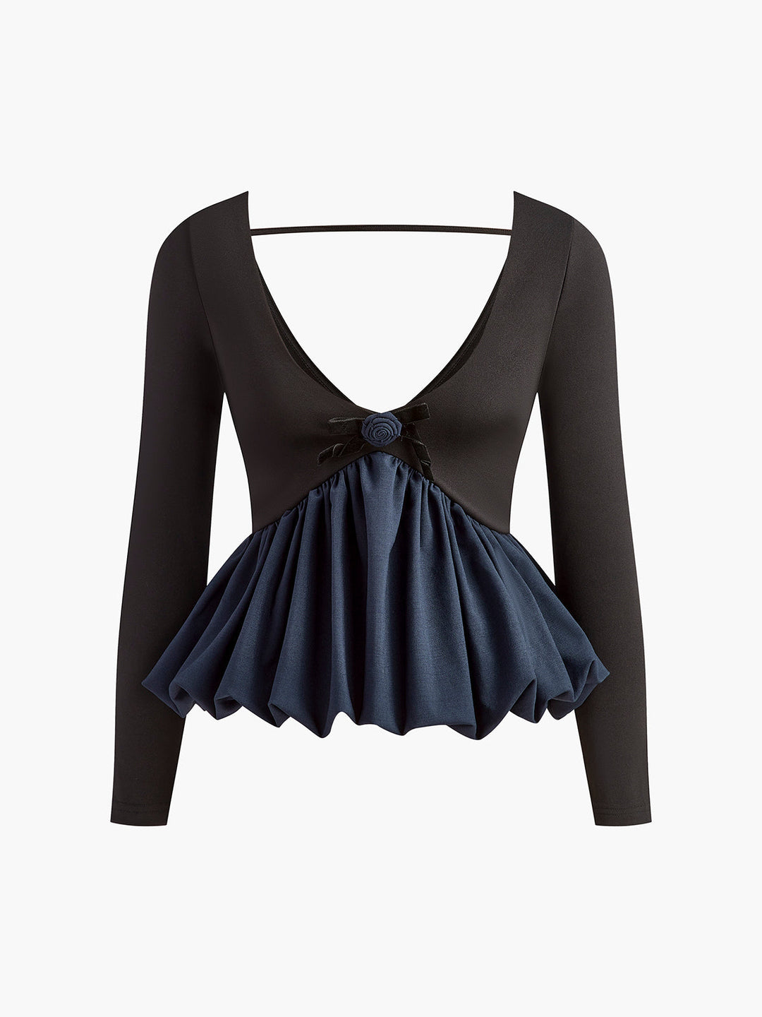 Sırt Dekolteli Bud Bel Bluzu, romantik tasarımıyla