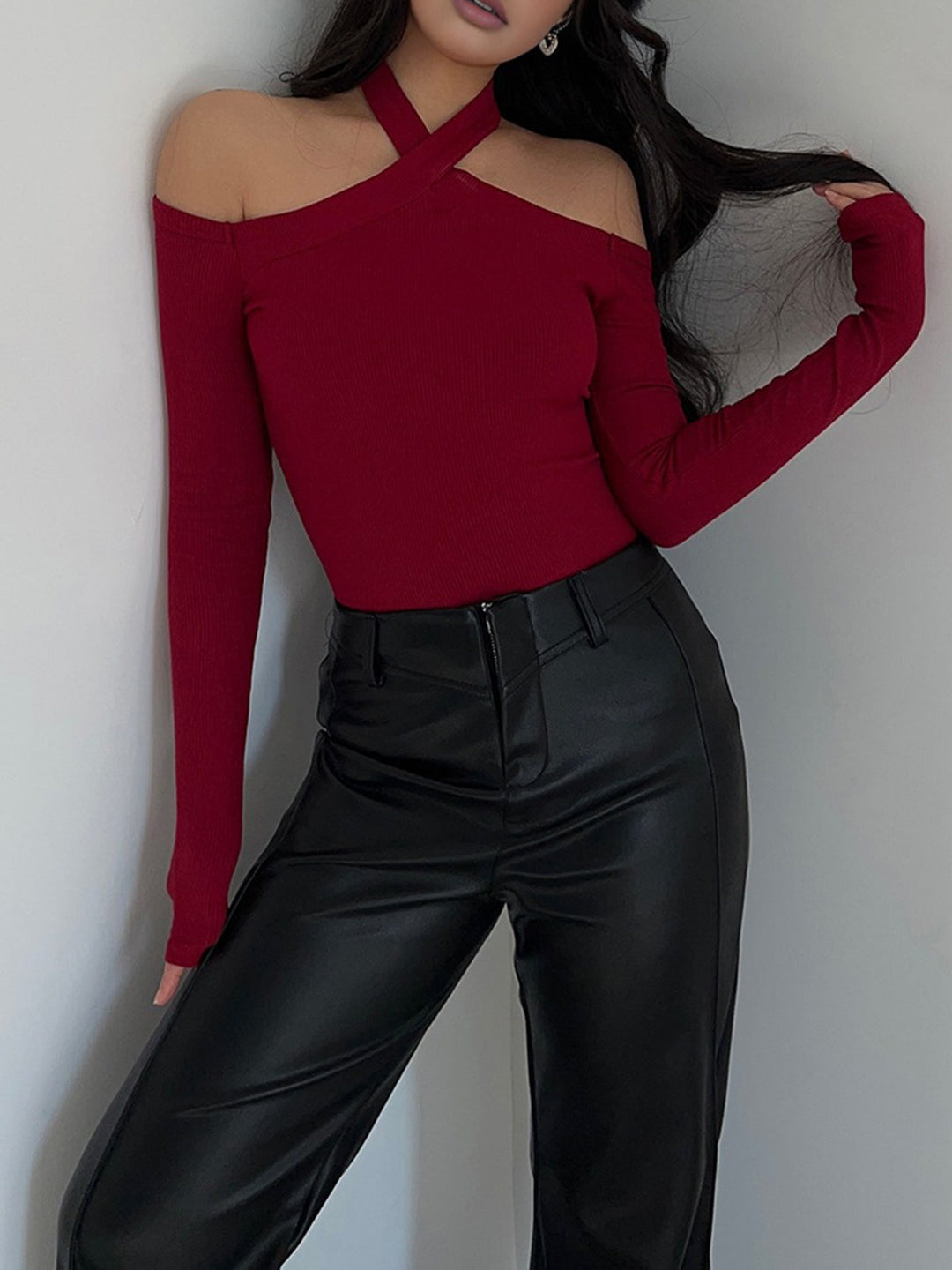 Çapraz Soğuk Omuzlu Ribana Atlet - Svelte Chic