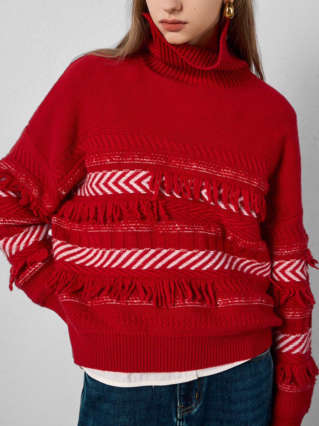 Boheme Yün Karışımlı Tüylü Kazak - Svelte Chic