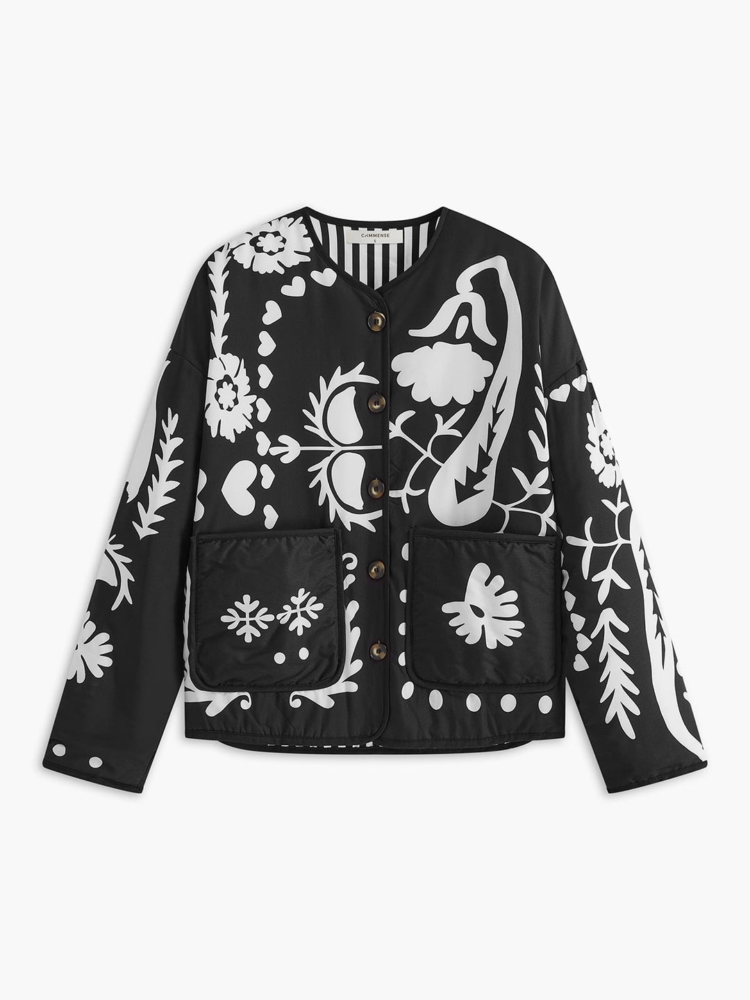 Vintage Baskılı Kış Kabanı, Svelte Chic