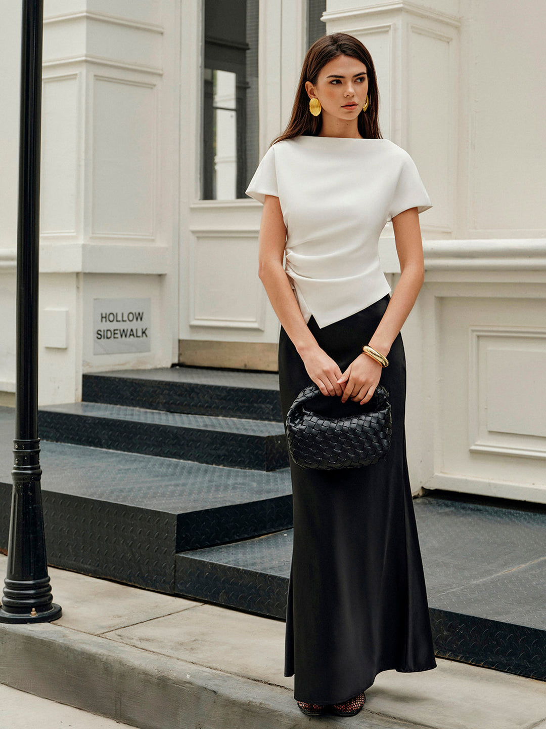 Göz alıcı saten deniz kızı etek, Svelte Chic