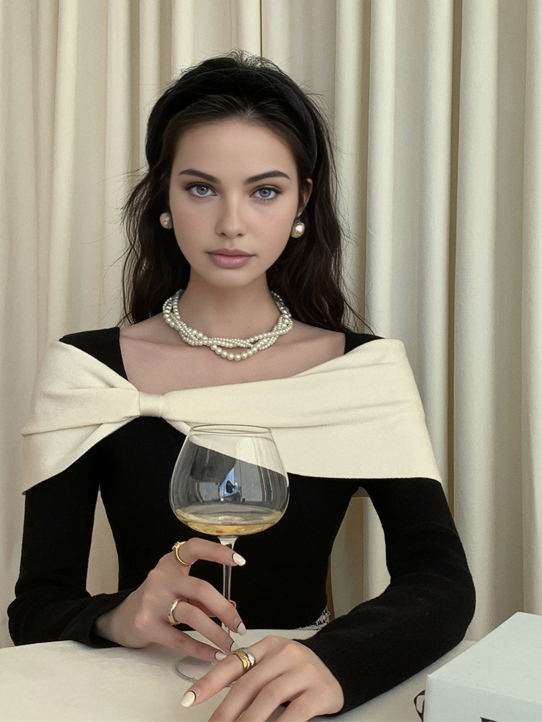 Renk Bloklu Fiyonklu İnce Kazak, Svelte Chic