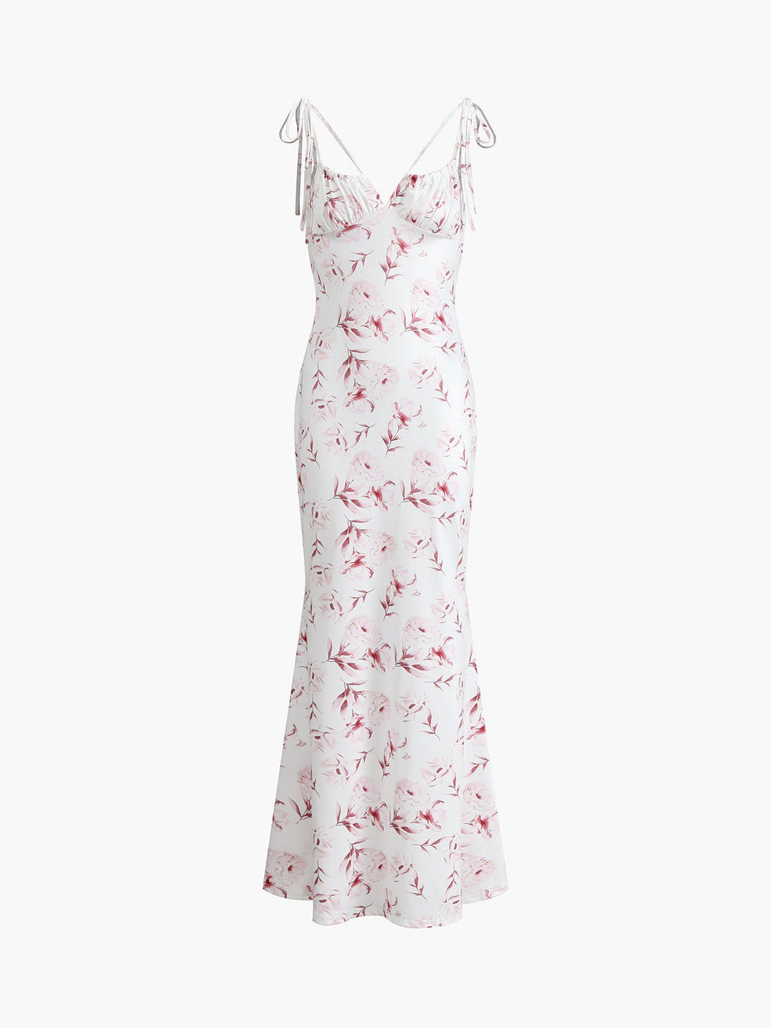 Romantic Floral Cami Long Dress - Şık ve zarif kadın elbisesi