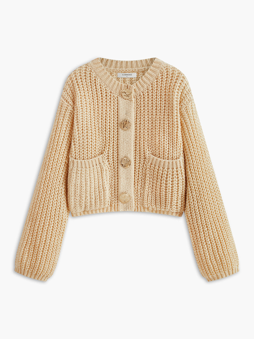 Düz Düğme Kalın Hırka - Svelte Chic