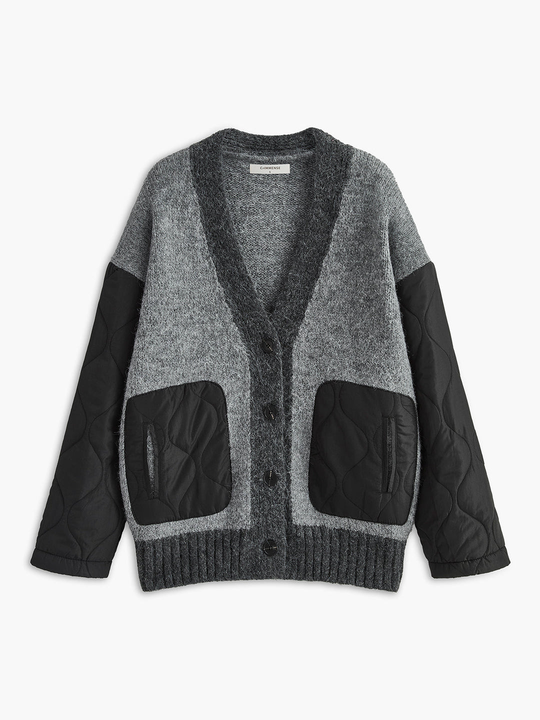 V Yaka Panelet Cebli Örgü Dış Giysi - Svelte Chic