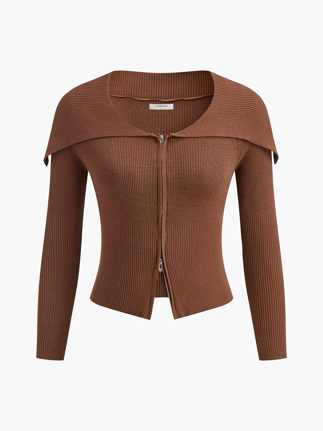 Yelken Yaka İki Yönlü Fermuarlı Hırka, gündelik stil için ideal