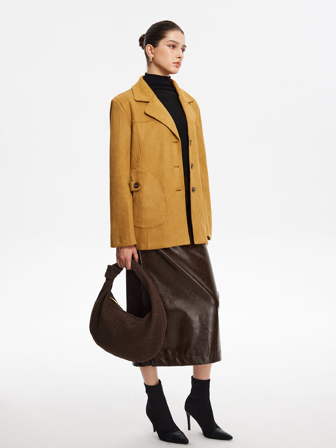 Sade Rahat Süet Blazer, günlük ve şık stil