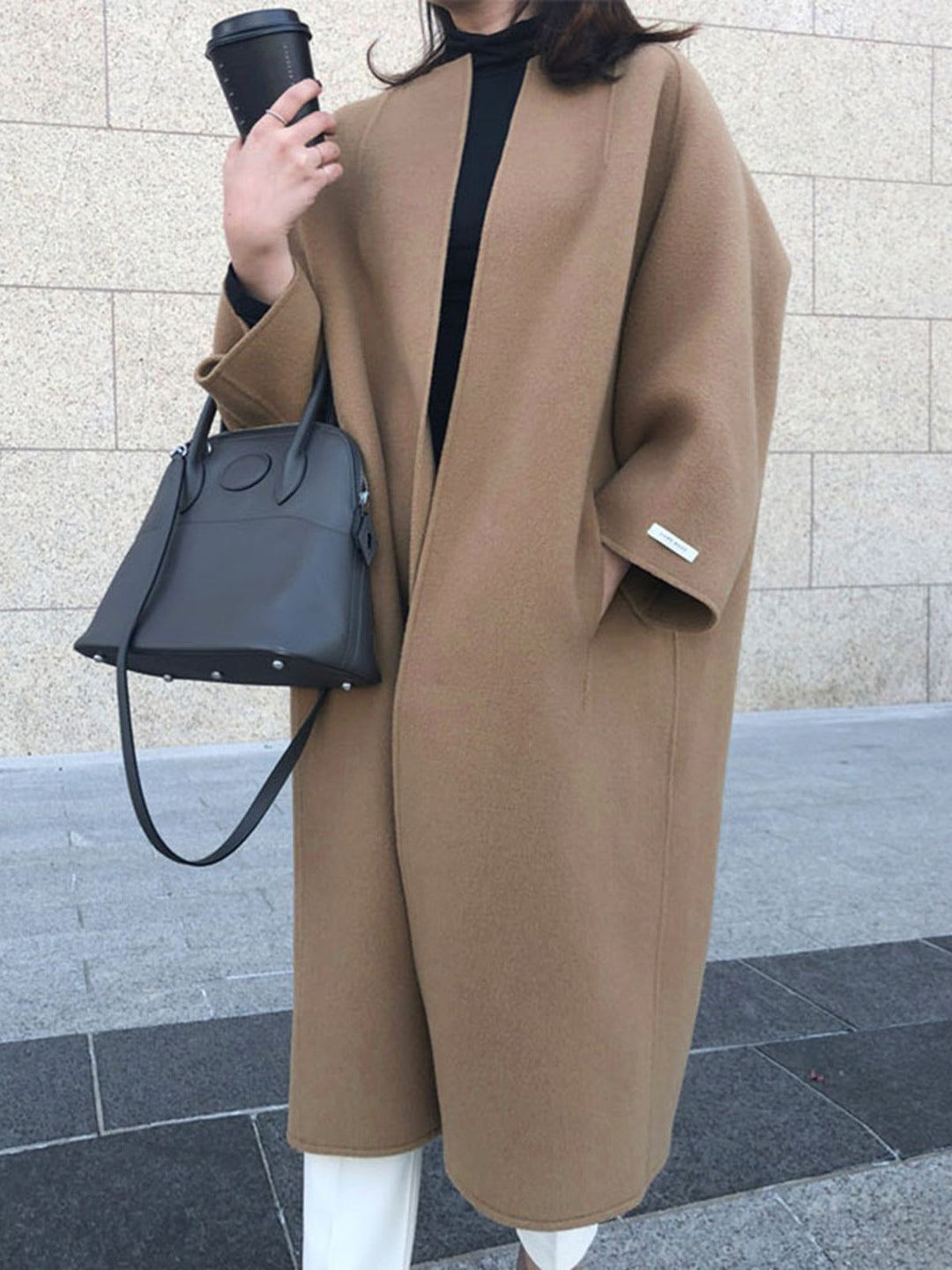 Minimalist Yün Uzun Kaban - Svelte Chic