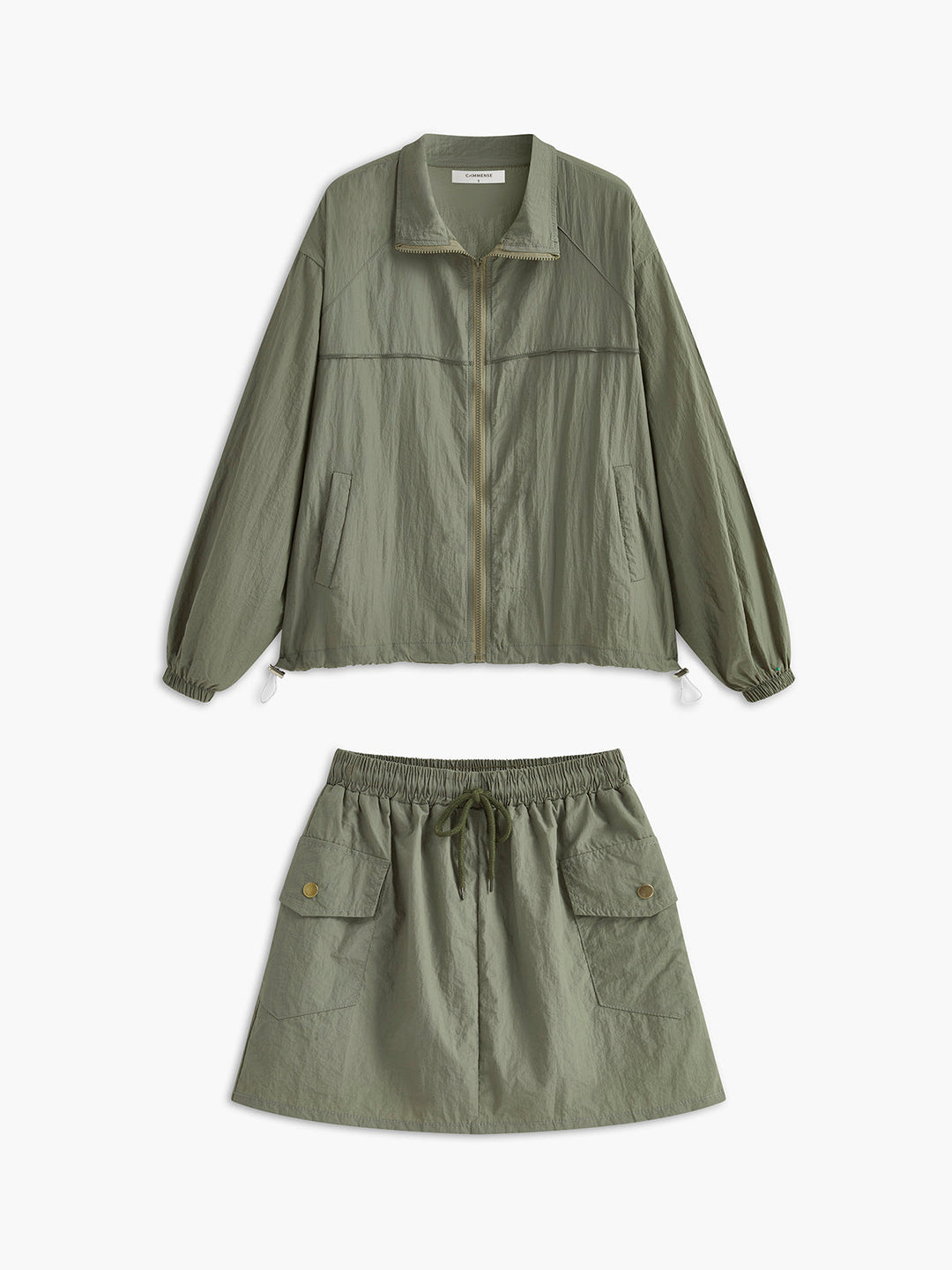 Svelte Chic Yaka Fermuarlı Survet Etek Takımı