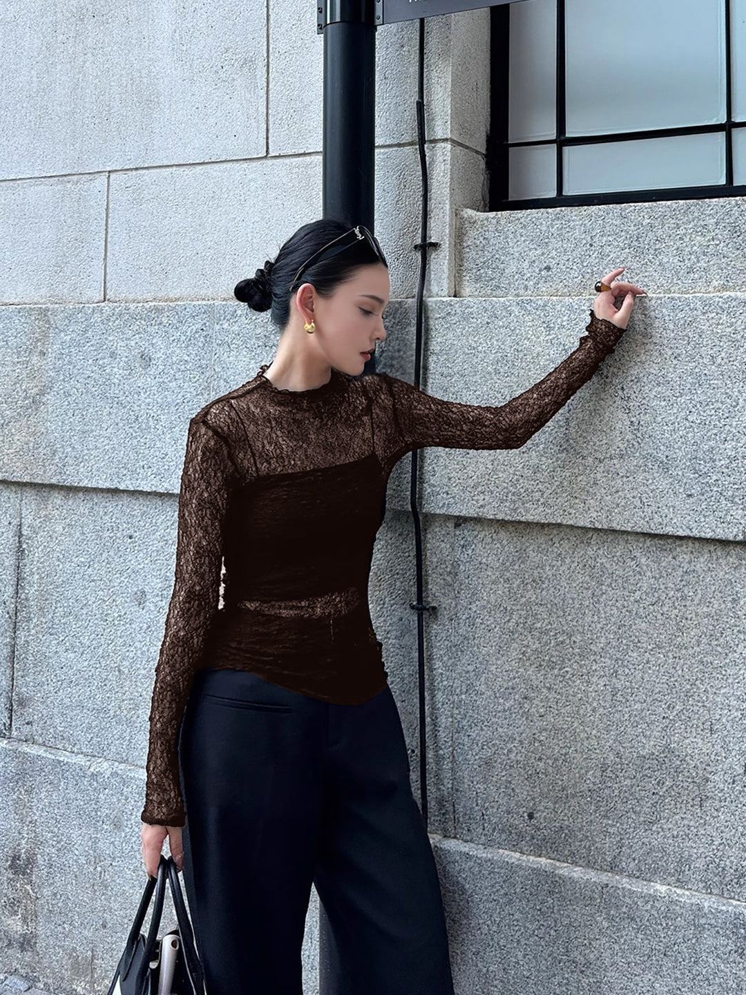 Dantel panelli iki parça bluz, Svelte Chic koleksiyonu