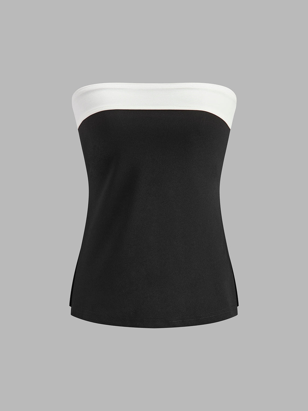 Canlı renkli blok strapless korse, split tasarımlı