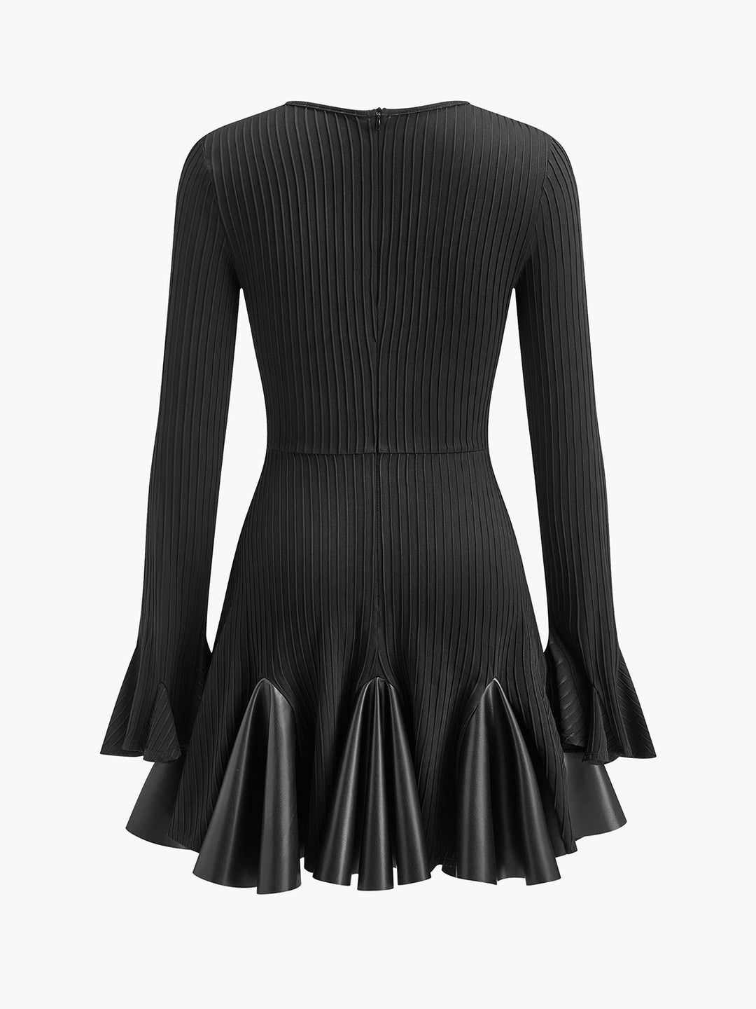 Şık Suni Deri Plise Elbise - Svelte Chic