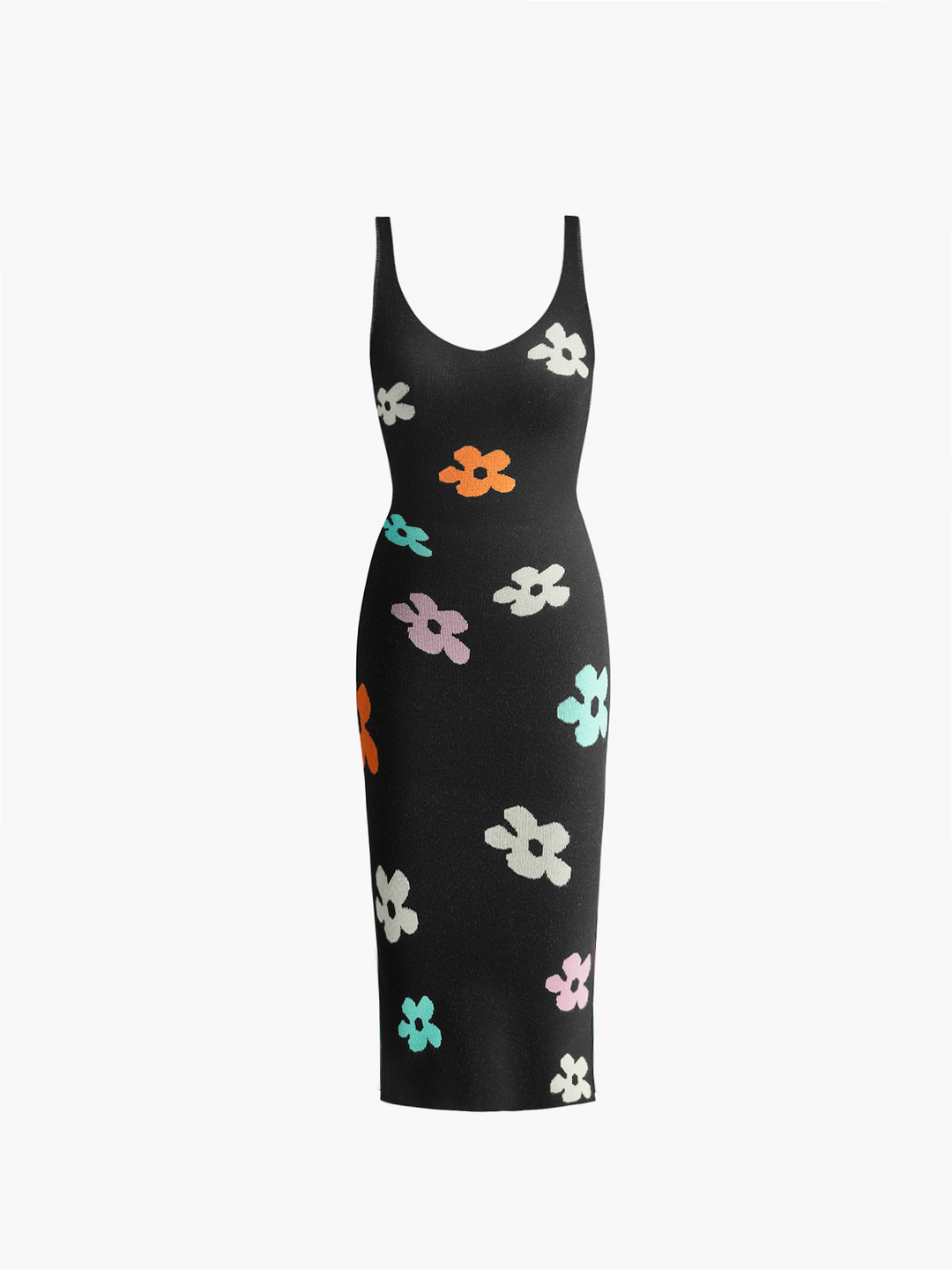 Örgü Çiçekli Tank Midi Elbise - Svelte Chic